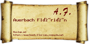Auerbach Flórián névjegykártya